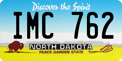 ND license plate IMC762