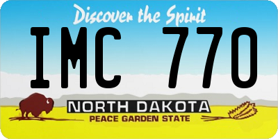 ND license plate IMC770