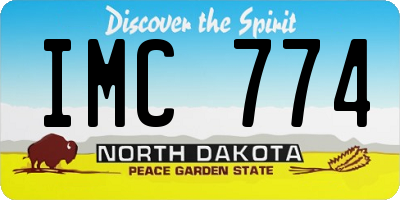 ND license plate IMC774