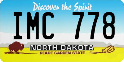 ND license plate IMC778