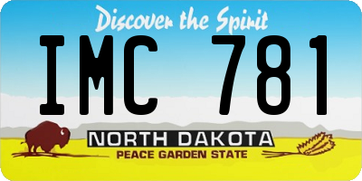 ND license plate IMC781