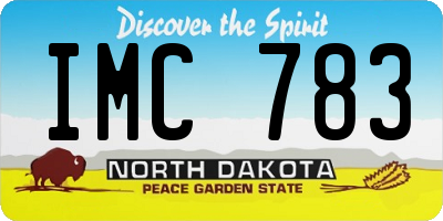 ND license plate IMC783