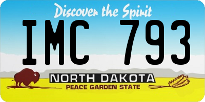 ND license plate IMC793