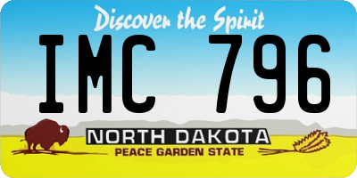 ND license plate IMC796