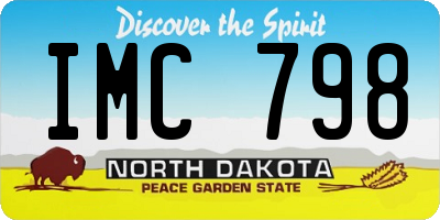 ND license plate IMC798