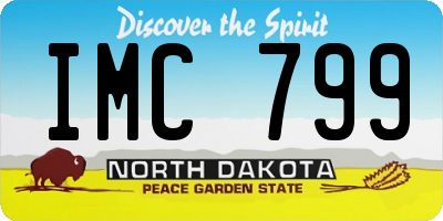 ND license plate IMC799