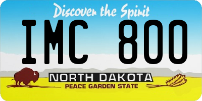 ND license plate IMC800