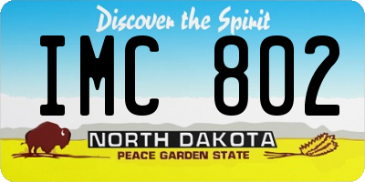 ND license plate IMC802
