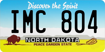 ND license plate IMC804