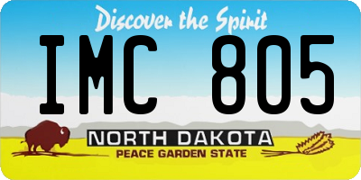 ND license plate IMC805
