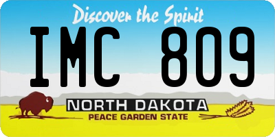ND license plate IMC809