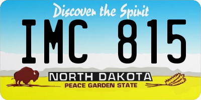 ND license plate IMC815