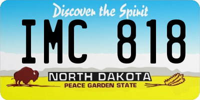 ND license plate IMC818