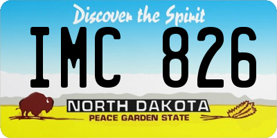 ND license plate IMC826