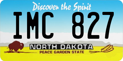 ND license plate IMC827