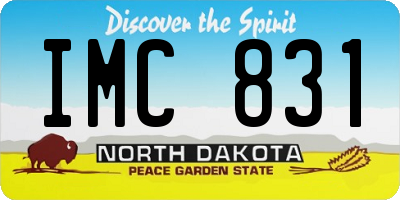 ND license plate IMC831
