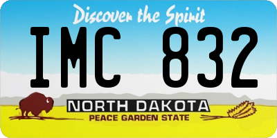 ND license plate IMC832
