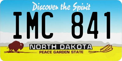 ND license plate IMC841