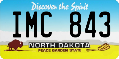 ND license plate IMC843