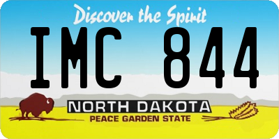 ND license plate IMC844