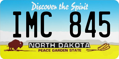 ND license plate IMC845