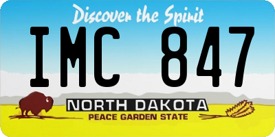 ND license plate IMC847