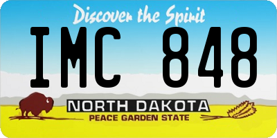 ND license plate IMC848