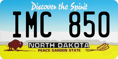 ND license plate IMC850