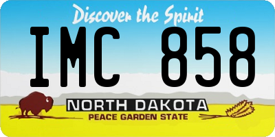ND license plate IMC858