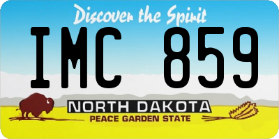 ND license plate IMC859