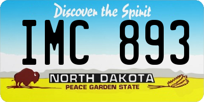 ND license plate IMC893