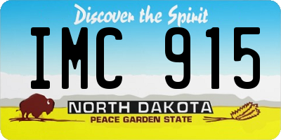 ND license plate IMC915