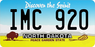 ND license plate IMC920