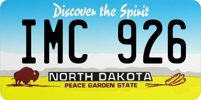 ND license plate IMC926
