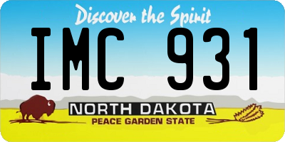 ND license plate IMC931
