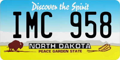 ND license plate IMC958