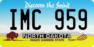 ND license plate IMC959