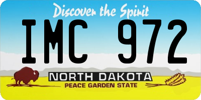 ND license plate IMC972