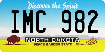 ND license plate IMC982