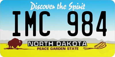 ND license plate IMC984