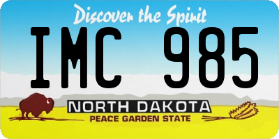 ND license plate IMC985