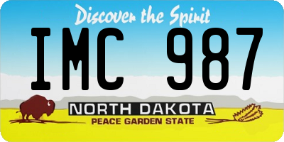ND license plate IMC987