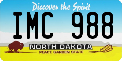 ND license plate IMC988