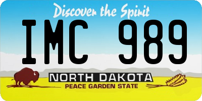 ND license plate IMC989