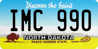 ND license plate IMC990