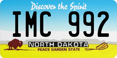 ND license plate IMC992