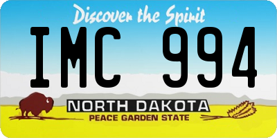 ND license plate IMC994