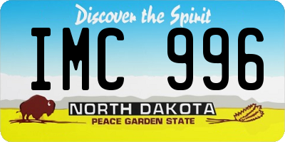 ND license plate IMC996