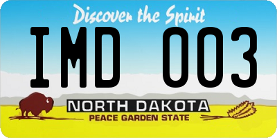ND license plate IMD003