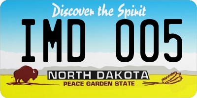 ND license plate IMD005
